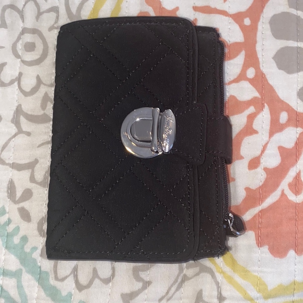 Black Vera Bradley Microfiber Wallet